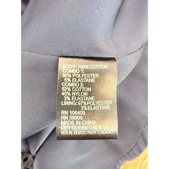 New Antonio Melani Women’s 14 Navy Cotton Eyelet Lace Watercolor Sheath Dress - Picture 15 of 16